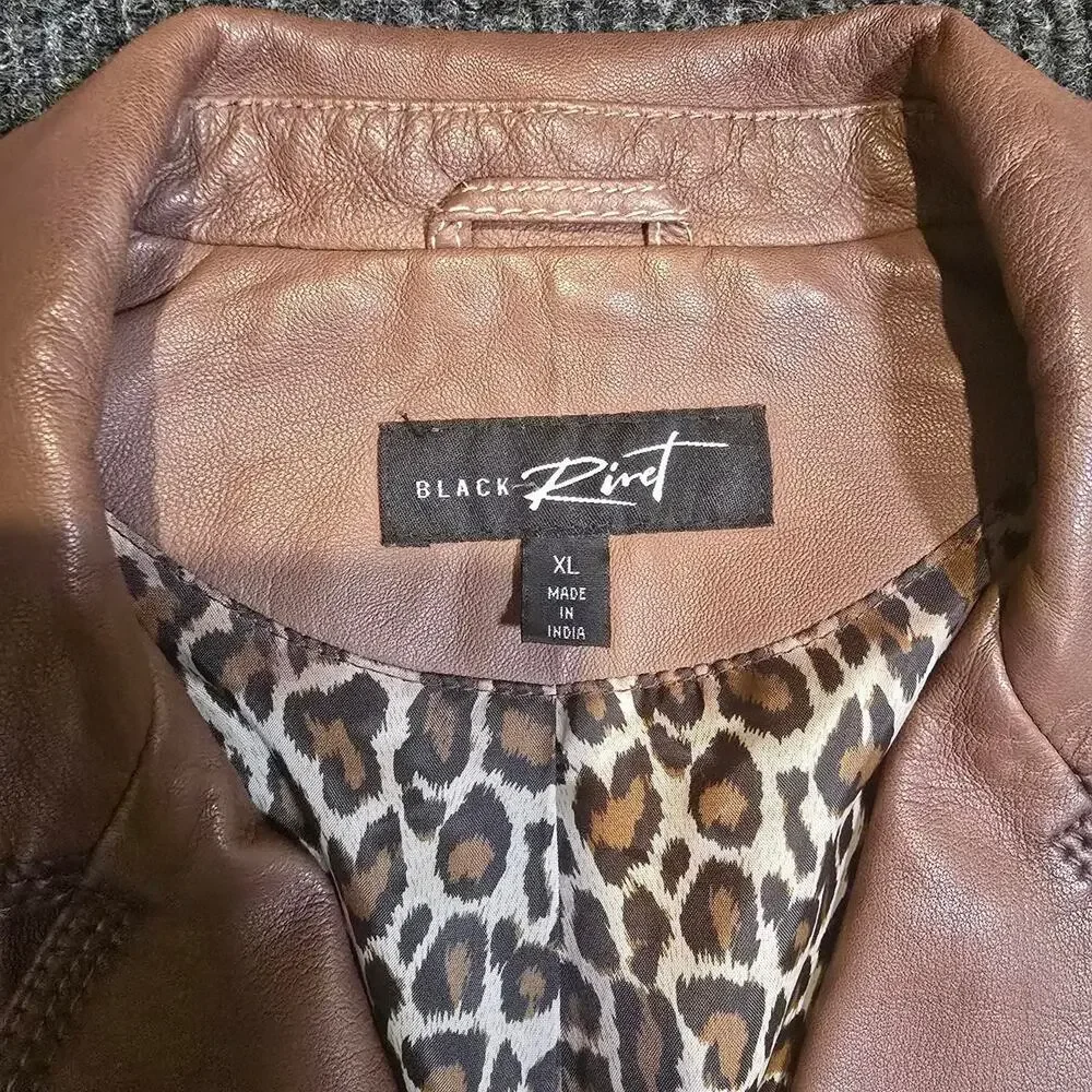 Genuine 100% Leather Jacket by Black Rivet. womans XL - Picture 5 of 6